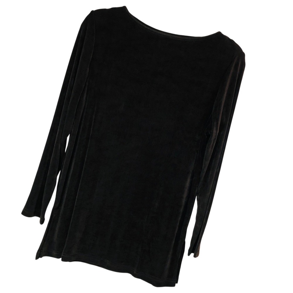 Y2K Citiknits Tunic Top Slinky Jersey Knit Minimalist Earthy USA Brown Women S M